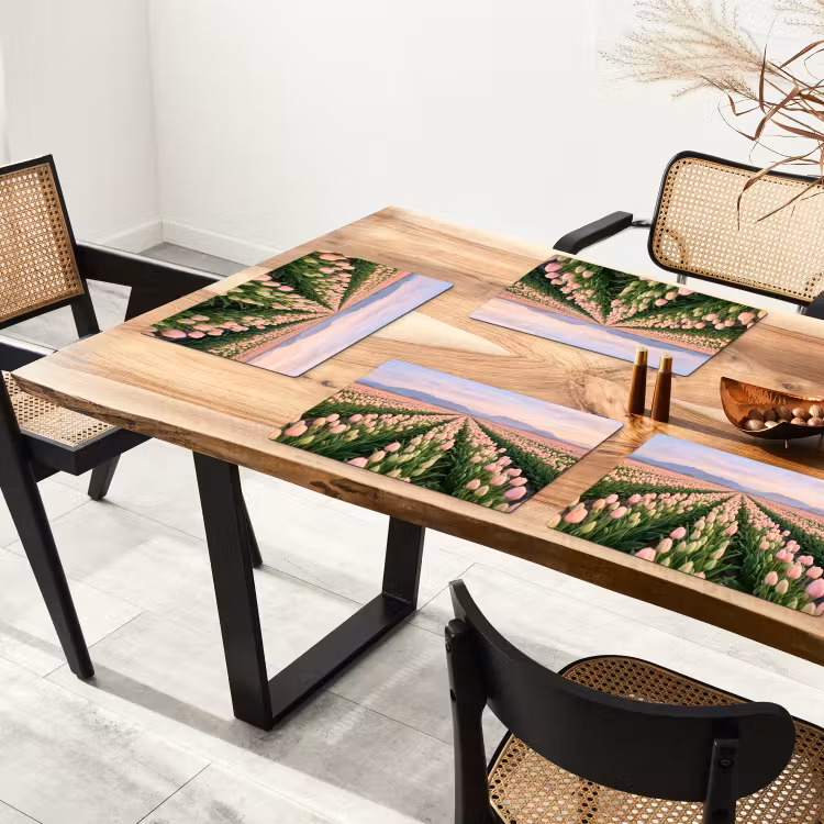 Tulpen - Landschap - Roze Placemat vinyl groot -zzsfeer4_Kitchenyeah-website