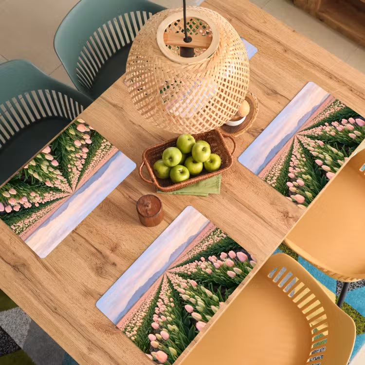Tulpen - Landschap - Roze Placemat vinyl groot -zzsfeer5_Kitchenyeah-website