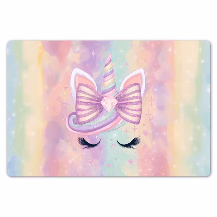 Eenhoorn - Glitters - Regenboog - Pastel Placemat vinyl groot -zzsfeer1_Kitchenyeah-website
