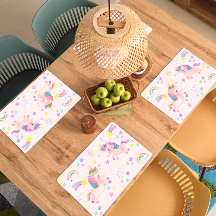 Unicorn - regenboog - Roze - Meisje - Kinderen Placemat vinyl groot -zzsfeer5_Kitchenyeah-website