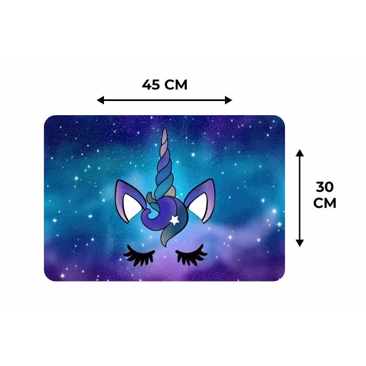 Eenhoorn - Sterrenhemel - Ster - Blauw Placemat vinyl groot -specs