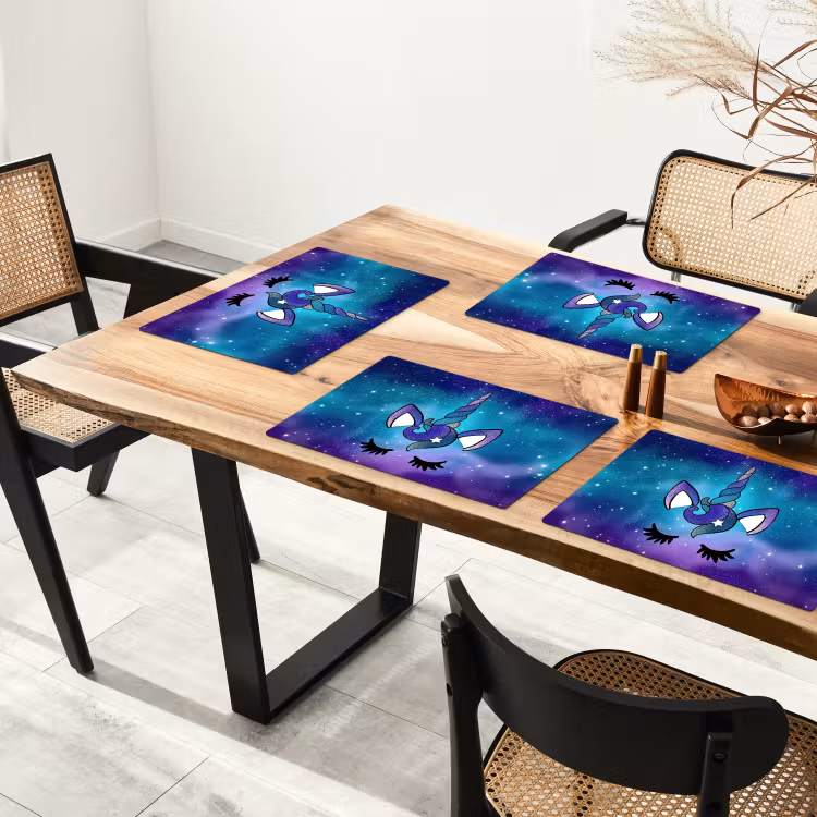 Eenhoorn - Sterrenhemel - Ster - Blauw Placemat vinyl groot -zzsfeer4_Kitchenyeah-website