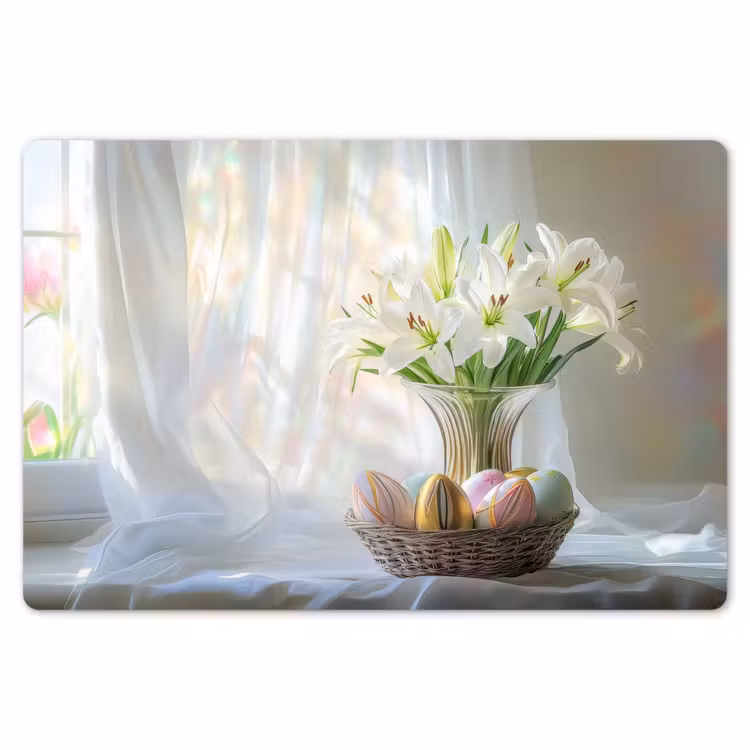 Vaas - Eieren - Bloemen Placemat vinyl groot -zzsfeer1_Kitchenyeah-website