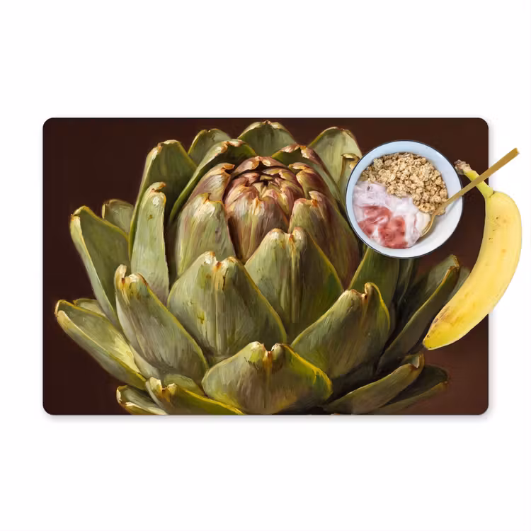 Placemat - 6 pieces - Vegetable - Artichoke - Green - Groente - Artisjok - Groen Placemat vinyl groot