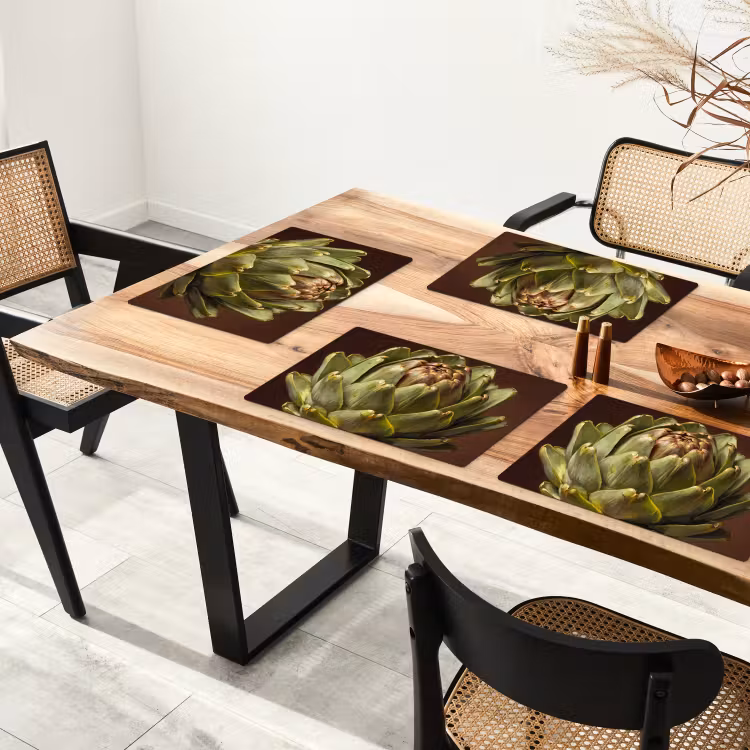 Placemat - 6 pieces - Vegetable - Artichoke - Green - Groente - Artisjok - Groen Placemat vinyl groot