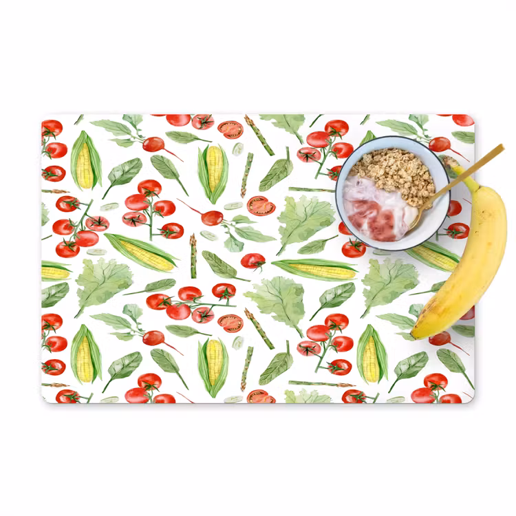 Groente - Tomaat - Maïs - Sla Placemat vinyl groot 368 -zzzproduct_Kitchenyeah-website