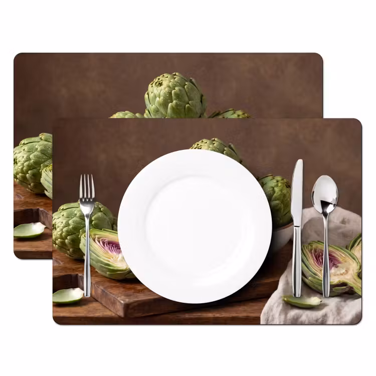 Placemat - 6 pieces - Vegetables - Artichoke - Kitchen - Groenten - Artisjok - Keuken Placemat vinyl groot