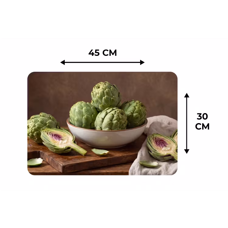 Placemat - 6 pieces - Vegetables - Artichoke - Kitchen - Groenten - Artisjok - Keuken Placemat vinyl groot