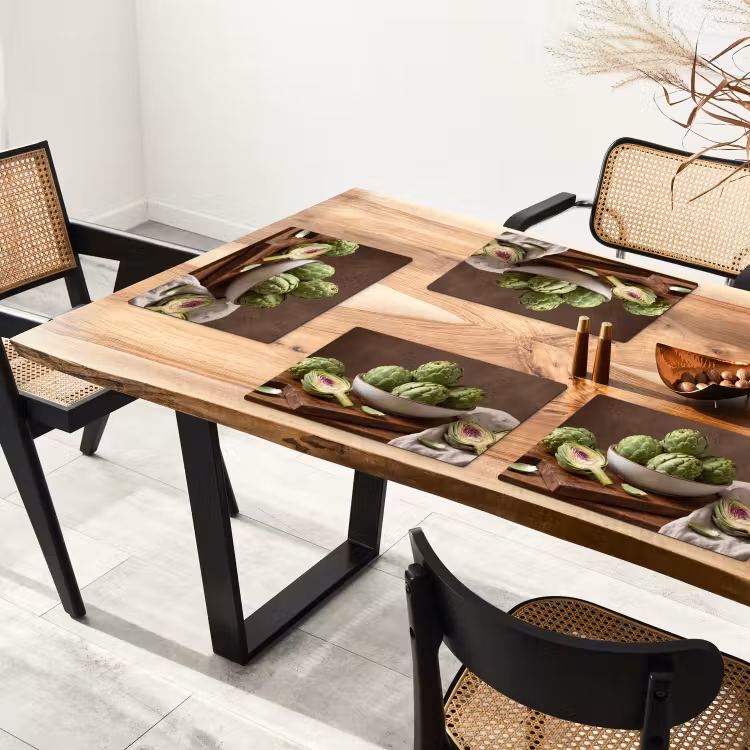 Placemat - 6 pieces - Vegetables - Artichoke - Kitchen - Groenten - Artisjok - Keuken Placemat vinyl groot