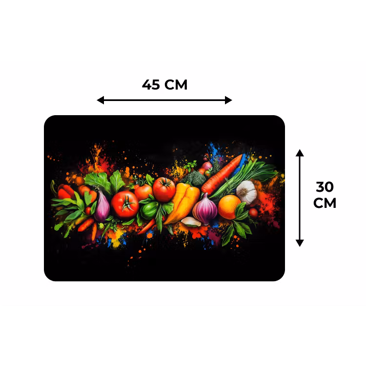 Groente - Eten - Kruiden - Graffiti - Koken Placemat vinyl groot -specs