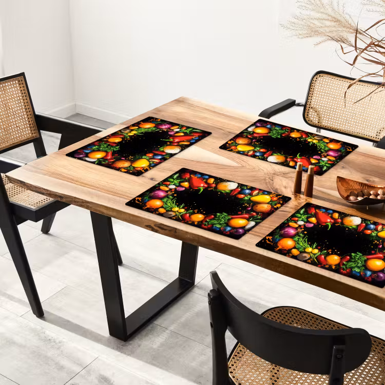 Groente - Graffiti - Kleurrijk - Koken - Abstract Placemat vinyl groot -zzsfeer4_Kitchenyeah-website