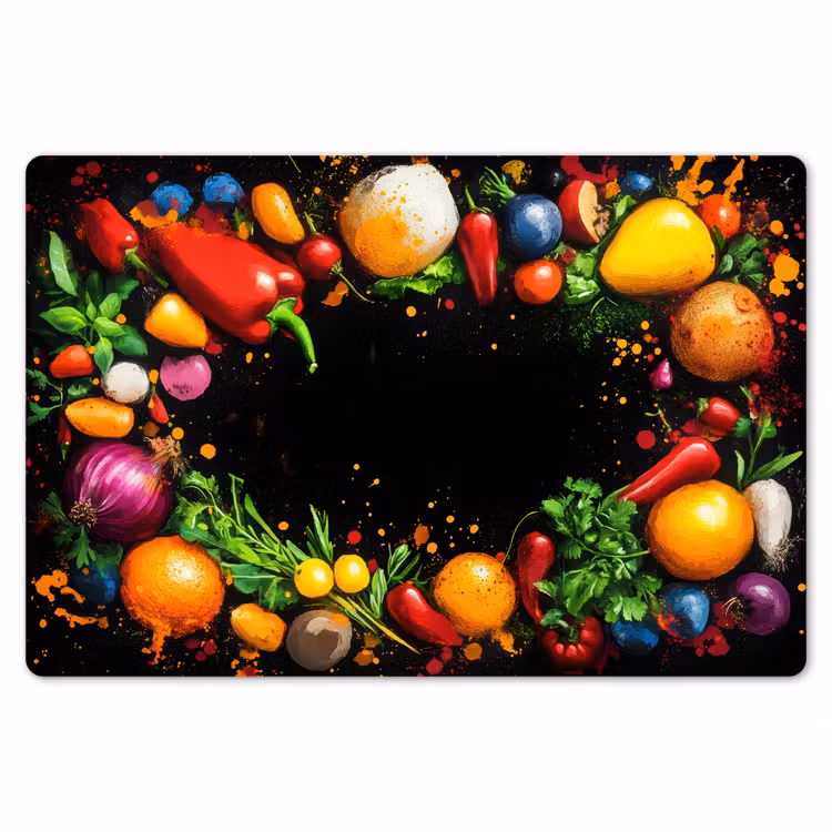 Groente - Graffiti - Kleurrijk - Koken - Abstract Placemat vinyl groot -zzsfeer1_Kitchenyeah-website