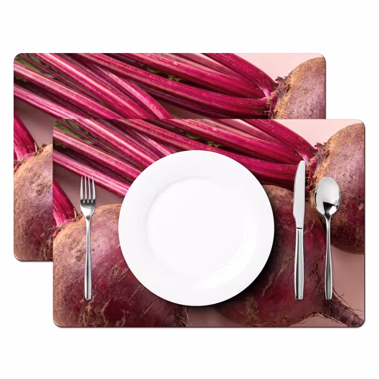 Placemat - 6 pieces - Vegetables - Red - Fresh - Groente - Rood - Vers Placemat vinyl groot