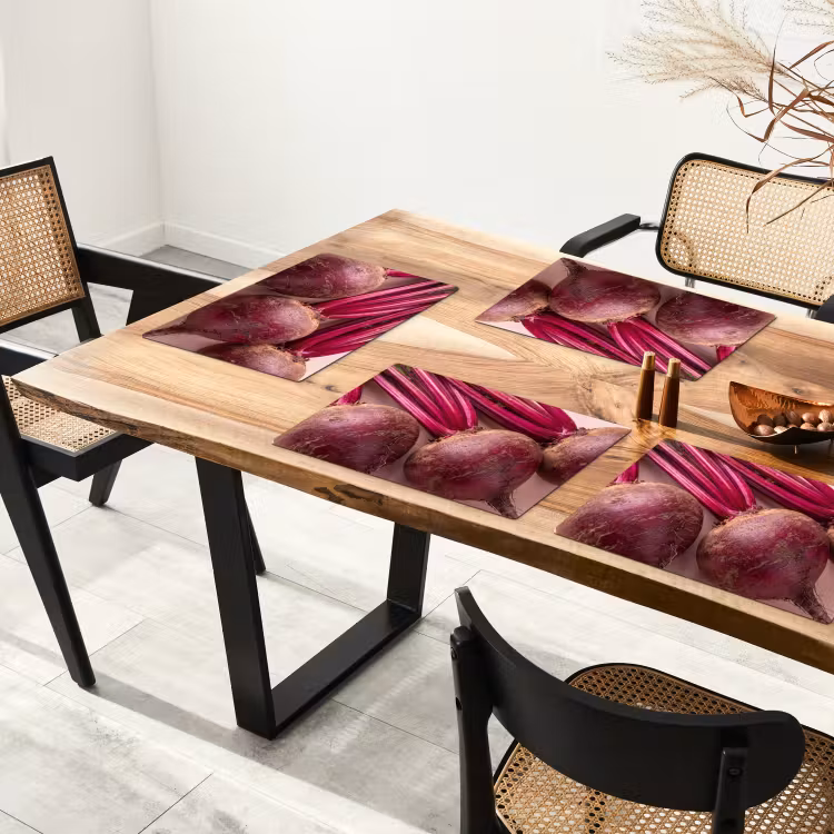 Placemat - 6 pieces - Vegetables - Red - Fresh - Groente - Rood - Vers Placemat vinyl groot