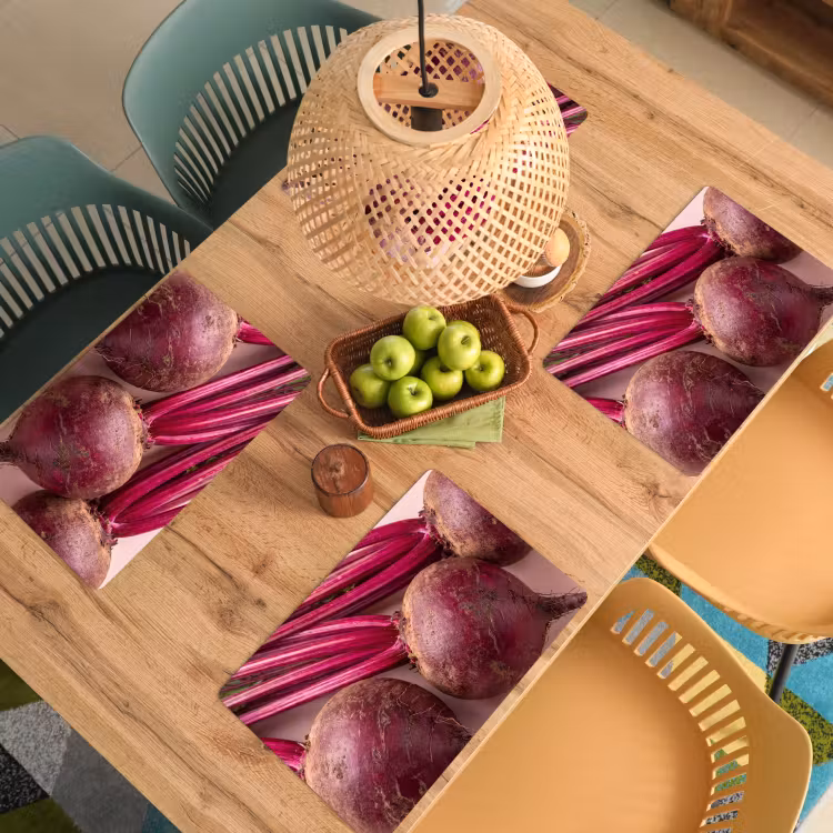 Placemat - 6 pieces - Vegetables - Red - Fresh - Groente - Rood - Vers Placemat vinyl groot