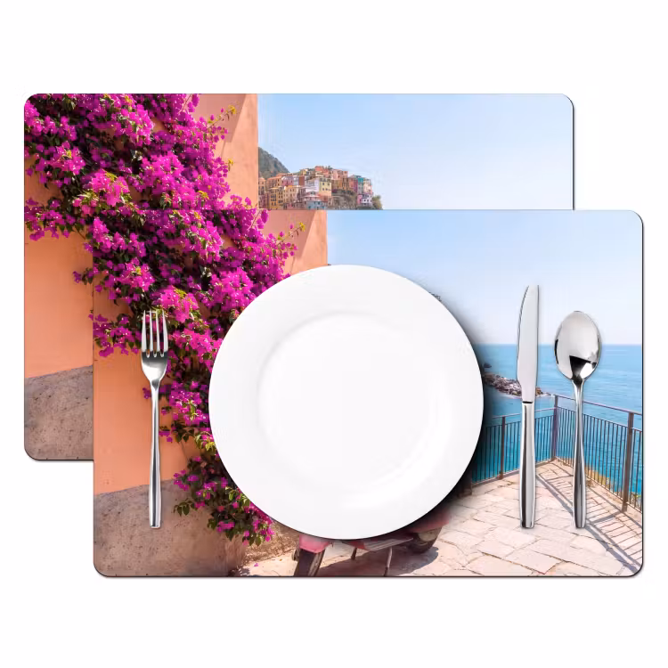 Voertuig - Roze - Kust - Zomer - Reizen Placemat vinyl groot -zzsfeer2_Kitchenyeah-website