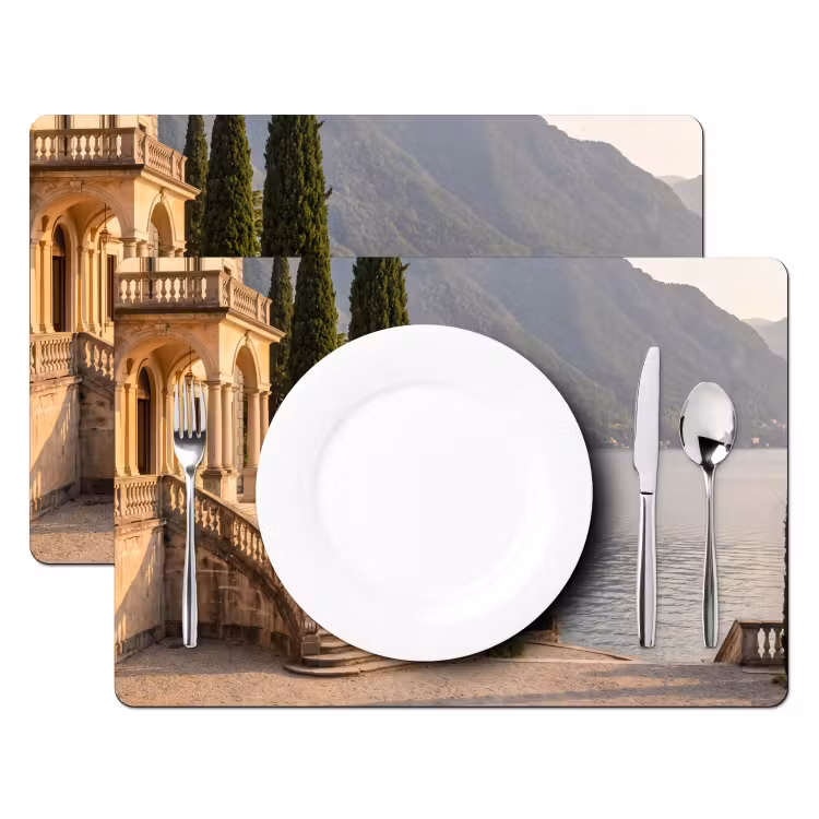 Placemat - 6 pieces - Villa - Water - Stairs - Villa - water -trappen Placemat vinyl groot