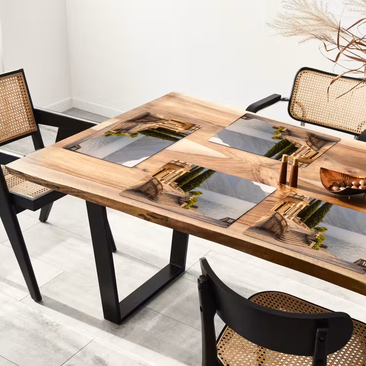 Placemat - 6 pieces - Villa - Water - Stairs - Villa - water -trappen Placemat vinyl groot