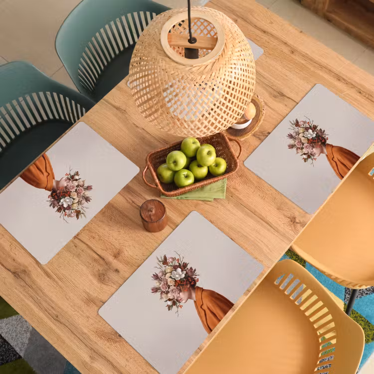Gezicht - Boeket - Kleurrijk Placemat vinyl groot -zzsfeer5_Kitchenyeah-website