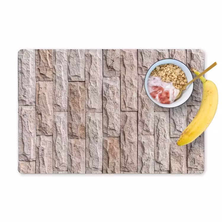 Muur - Steen - Ruw - Beige - Textuur Placemat vinyl groot -zzzproduct_Kitchenyeah-website