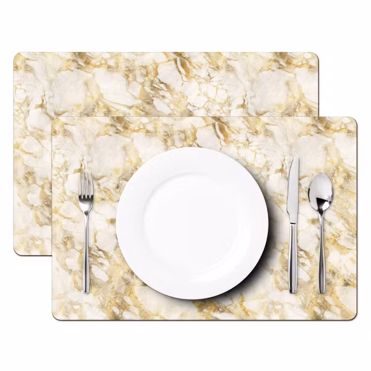 Warm - Gouden - Marmer - Patroon Placemat vinyl groot 368 -zzsfeer2_Kitchenyeah-website