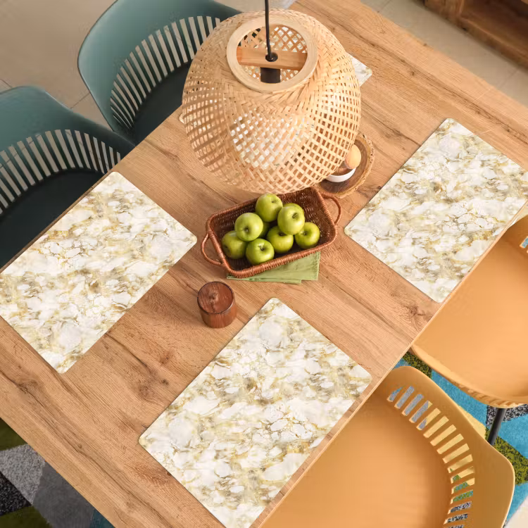 Warm - Gouden - Marmer - Patroon Placemat vinyl groot 368 -zzsfeer5_Kitchenyeah-website