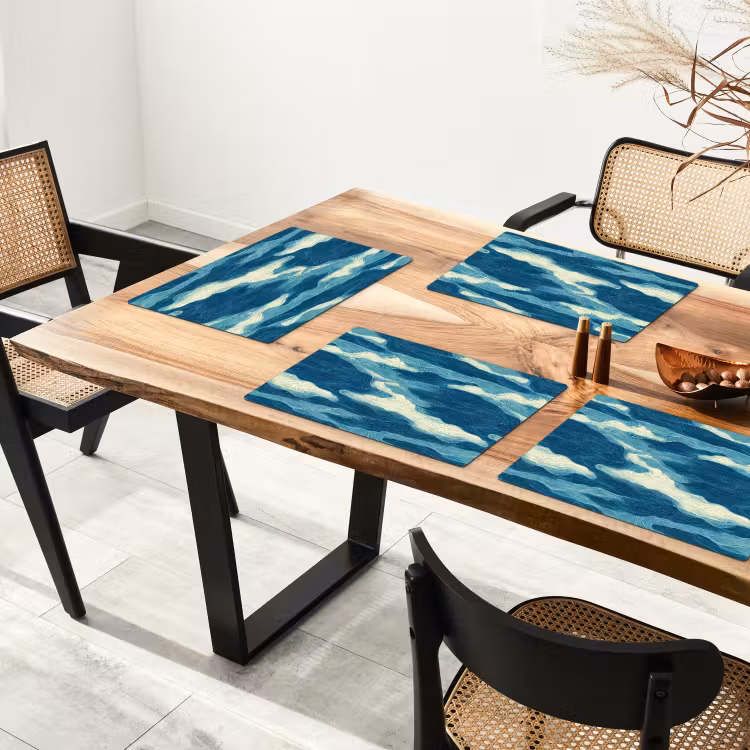 Golven - Abstract - Patroon - Blauw - Wit Placemat vinyl groot 368 -zzsfeer4_Kitchenyeah-website
