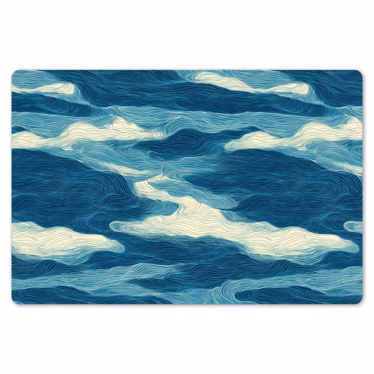 Golven - Abstract - Patroon - Blauw - Wit Placemat vinyl groot 368 -zzsfeer1_Kitchenyeah-website