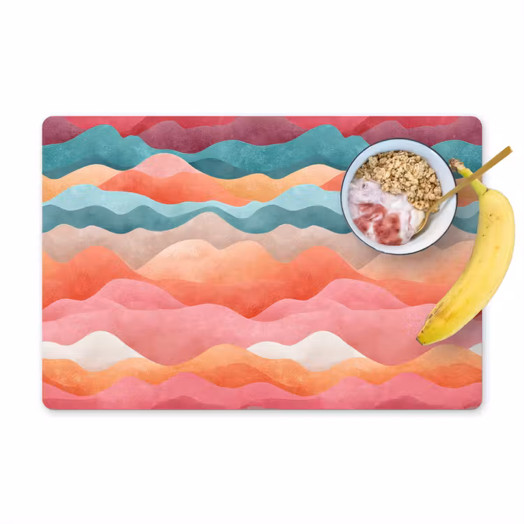 Golven - Kleurrijk - Abstract Placemat vinyl groot -zzzproduct_Kitchenyeah-website