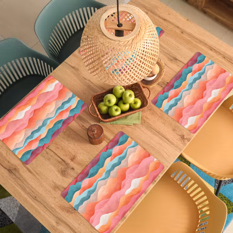 Golven - Kleurrijk - Abstract Placemat vinyl groot -zzsfeer5_Kitchenyeah-website