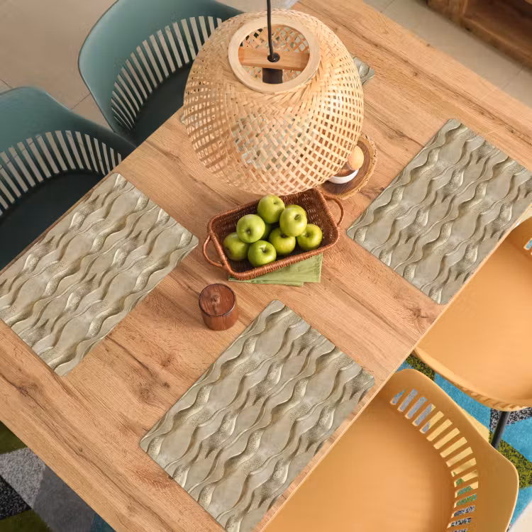 Golven - Patroon - Goud Placemat vinyl groot 368 -zzsfeer5_Kitchenyeah-website