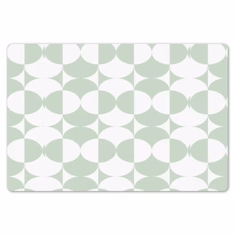 Wit - Groen - Cirkels Placemat vinyl groot 368 -zzsfeer1_Kitchenyeah-website
