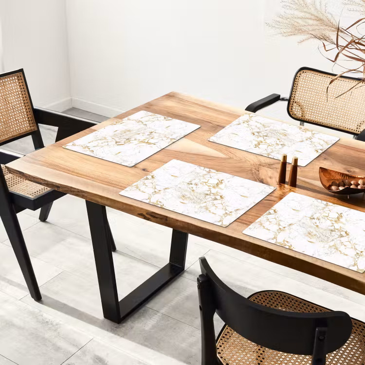 Wit - Marmer - Luxe - Goud Placemat vinyl groot 368 -zzsfeer4_Kitchenyeah-website