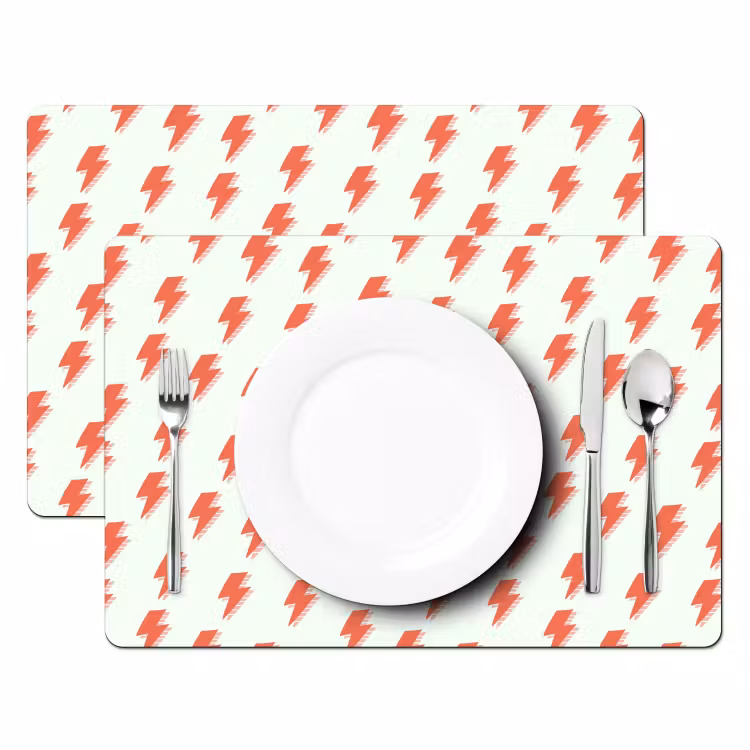 Wit - Rode - Bliksem Placemat vinyl groot 368 -zzsfeer2_Kitchenyeah-website