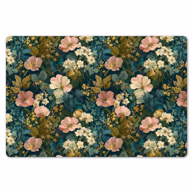 Wilde bloemen - Botanisch - Patroon - Roze - Romantisch Placemat vinyl groot 368 -zzsfeer1_Kitchenyeah-website