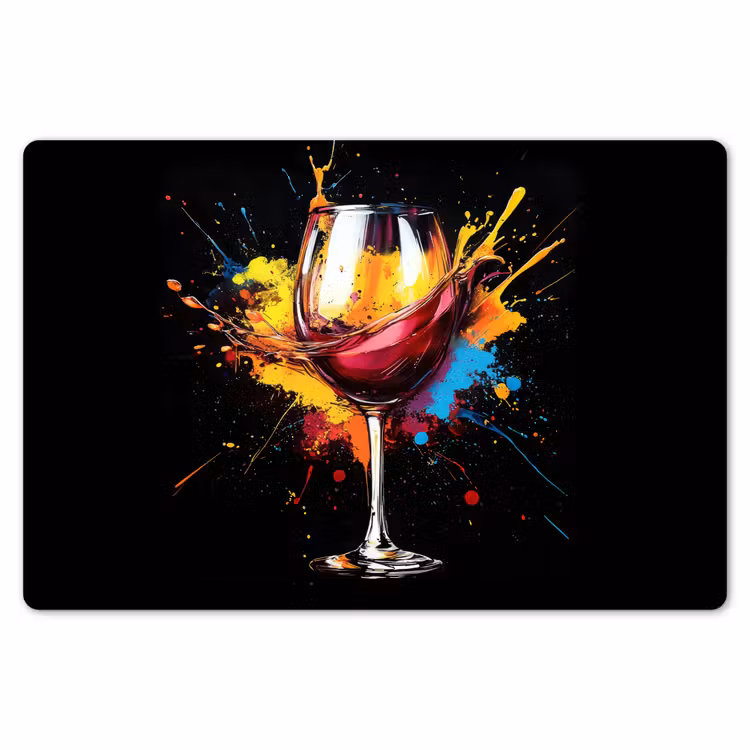 Wijn - Glas - Graffiti - Borrel - Rood - Verf Placemat vinyl groot -zzsfeer1_Kitchenyeah-website