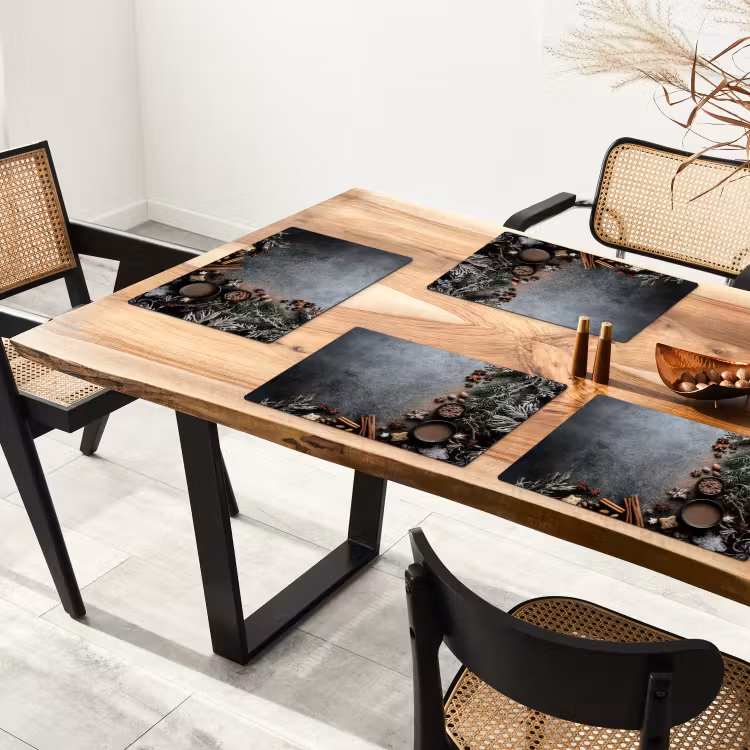 Winter - Kruiden - Sneeuw - Chocolade Placemat vinyl groot -zzsfeer4_Kitchenyeah-website