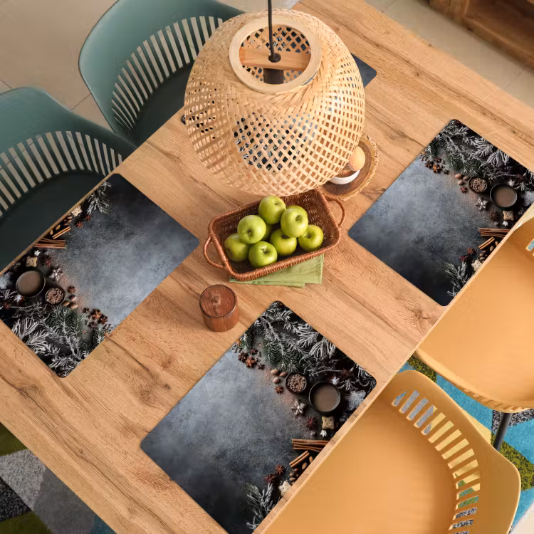 Winter - Kruiden - Sneeuw - Chocolade Placemat vinyl groot -zzsfeer5_Kitchenyeah-website
