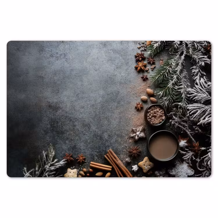 Winter - Kruiden - Sneeuw - Chocolade Placemat vinyl groot -zzsfeer1_Kitchenyeah-website
