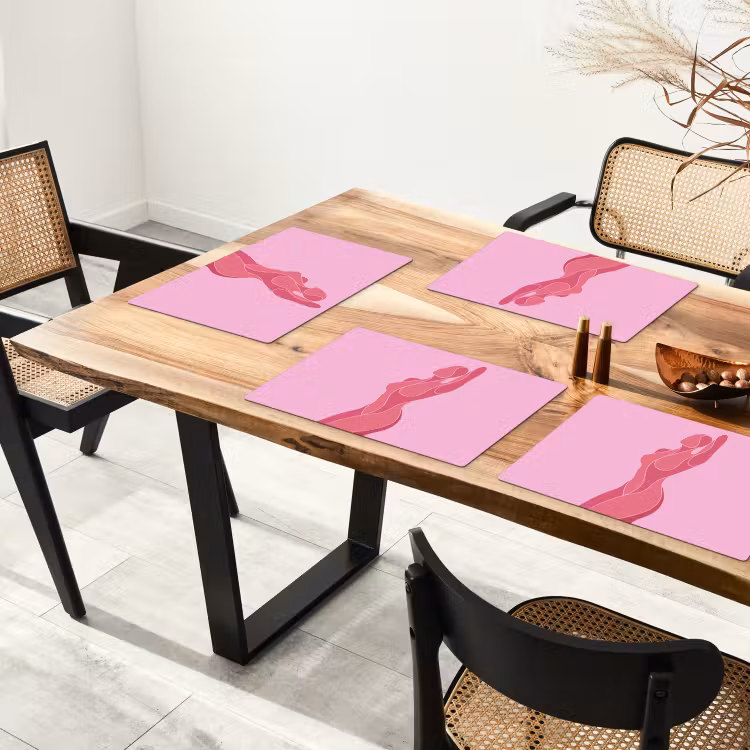 Vrouw - Lichaam - Abstract - Roze Placemat vinyl groot -zzsfeer4_Kitchenyeah-website