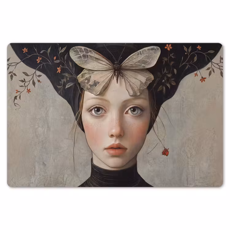 Woman - Butterfly - Art - Classic - Muted Placemat vinyl groot -zzsfeer1_Kitchenyeah-website