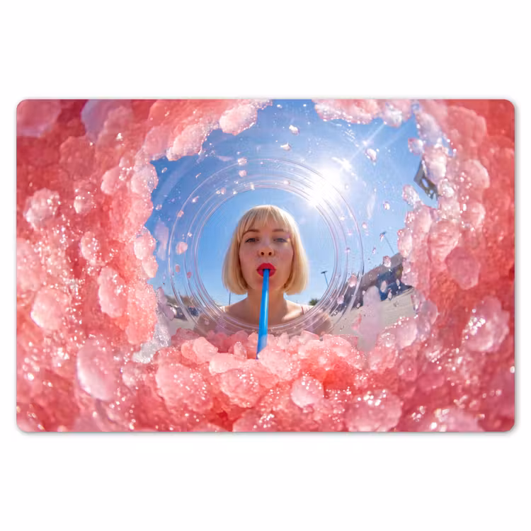 Vrouw - Drank - Zomer - Roze - Blauw Placemat vinyl groot -zzsfeer1_Kitchenyeah-website