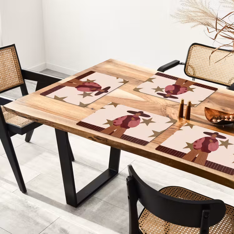 Vrouw - Hoed - Abstract - Modern - Portret Placemat vinyl groot -zzsfeer4_Kitchenyeah-website
