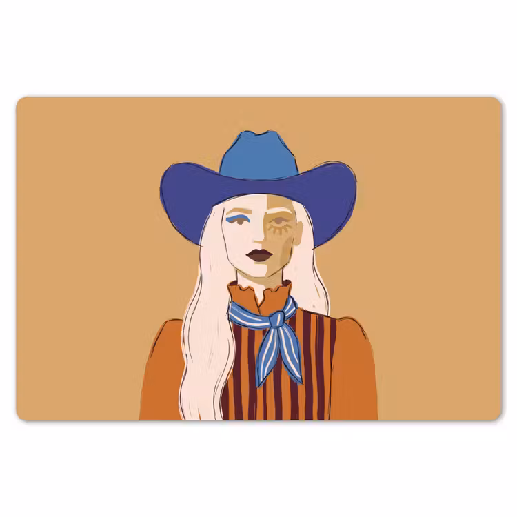 Vrouw - Portret - Abstract - Kleurrijk - Modern Placemat vinyl groot -zzsfeer1_Kitchenyeah-website