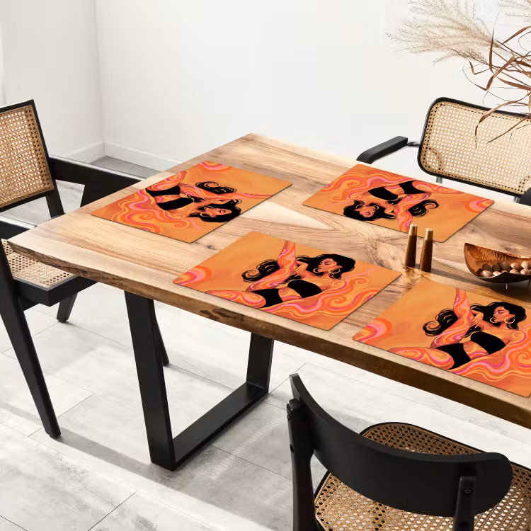 Vrouw - Portret - Abstract - Modern - Kleurrijk Placemat vinyl groot -zzsfeer4_Kitchenyeah-website