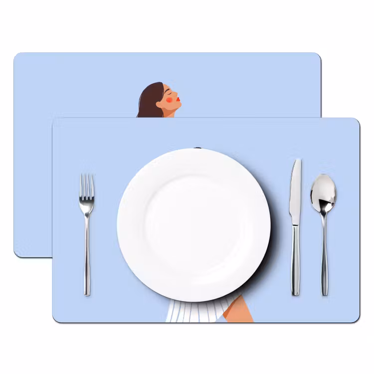 Vrouw - Profiel - Rust - Modern - Illustratie Placemat vinyl groot -zzsfeer2_Kitchenyeah-website