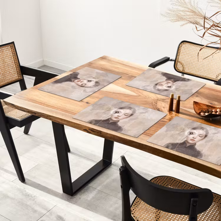 Vrouw - Sereen - Grijs Placemat vinyl groot -zzsfeer4_Kitchenyeah-website