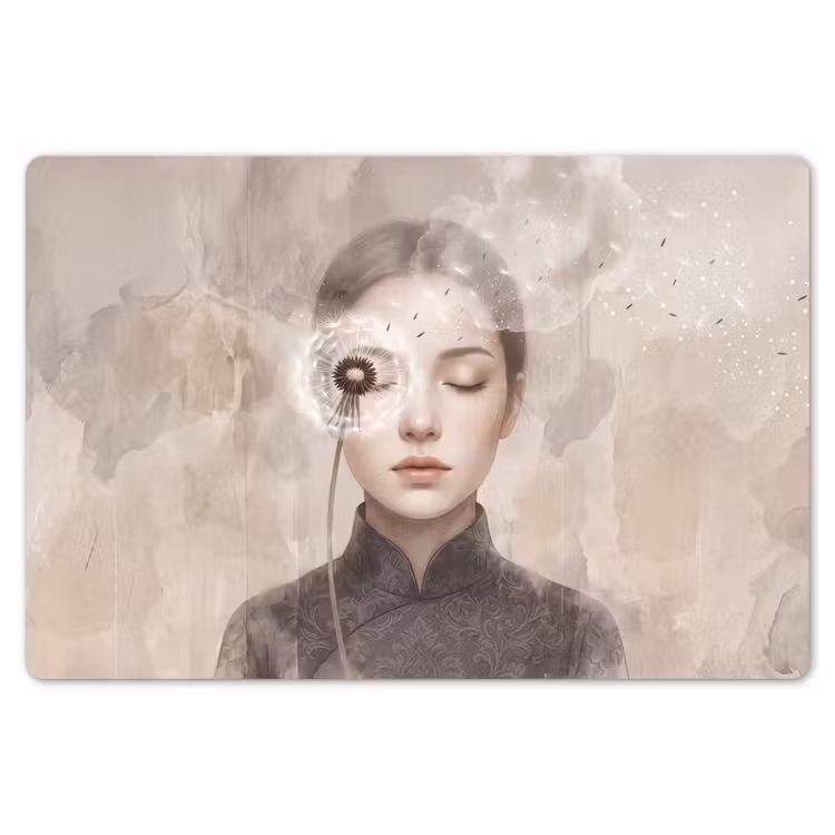 Vrouw - Sereen - Grijs Placemat vinyl groot -zzsfeer1_Kitchenyeah-website