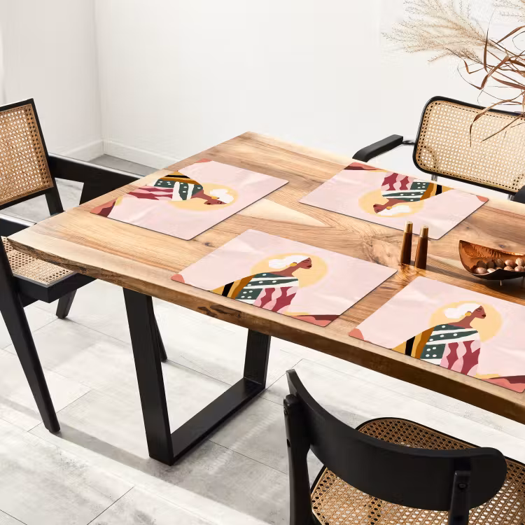 Vrouw - Zon - Kleurrijk Placemat vinyl groot -zzsfeer4_Kitchenyeah-website