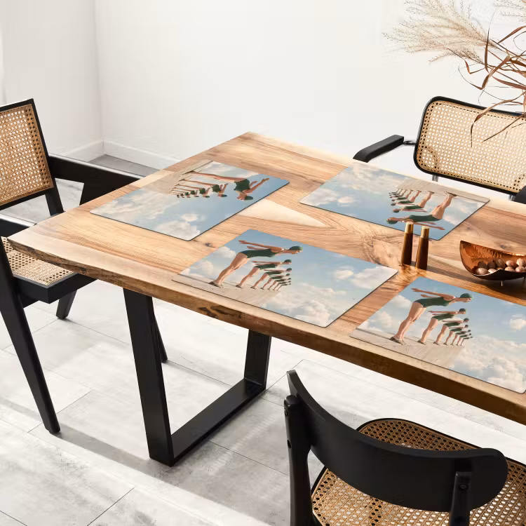 Placemat - 6 pieces - Women - Diving Pose - Clouds - Vrouwen - Duikhouding - Wolken Placemat vinyl groot